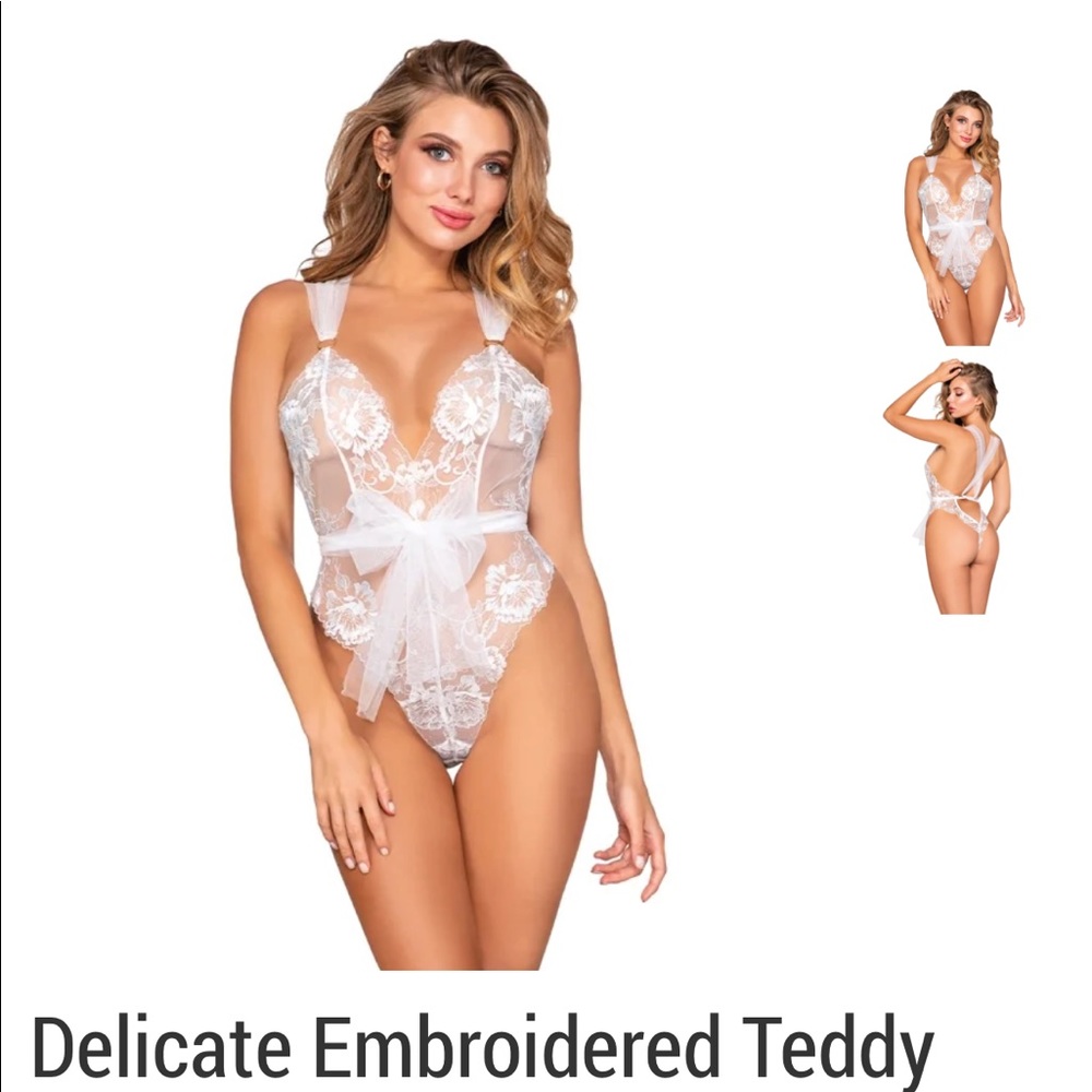 Lovers Lane - Delicate Embroidered Teddy - Size XL